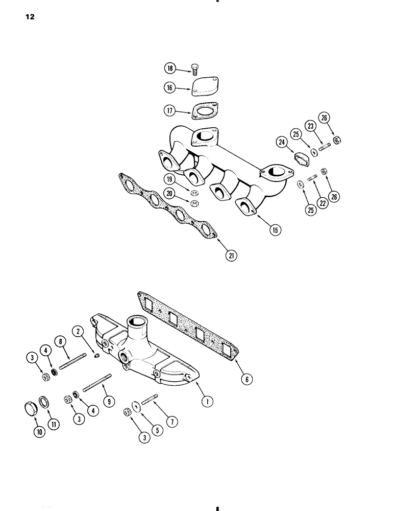 Схема запчастей Case W11 - (012) - MANIFOLDS, 207 DIESEL ENGINE, INTAKE MANIFOLD (02) - ENGINE