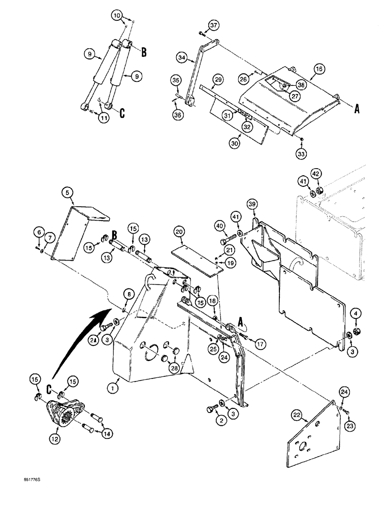 Схема запчастей Case 760 - (09-050) - TRENCHER FRAME AND MOUNTING, TRENCHERS WITH DUAL (INTERNAL) BOOM LIFT CYLINDERS (89) - TOOLS