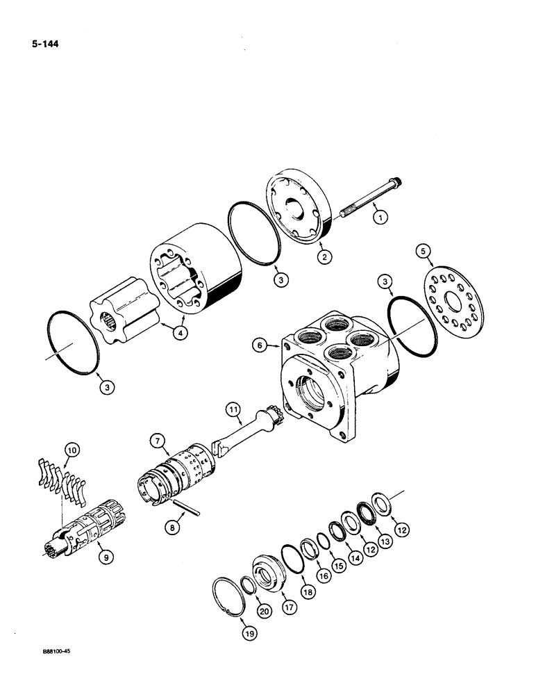 Схема запчастей Case W36 - (5-144) - STEERING VALVE - L117746 (05) - STEERING