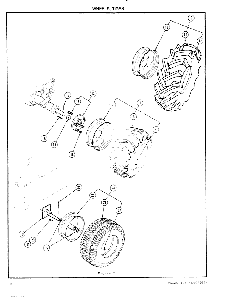 Схема запчастей Case 120 - (18) - WHEELS, TIRES 