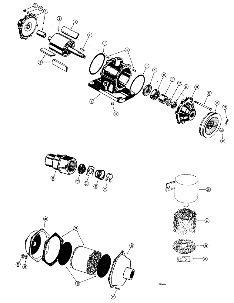 Схема запчастей Case 680CK - (122) - BRAKE SYSTEM, A18534 VACUUM PUMP, A18513 CHECK VALVE, A18529 (33) - BRAKES & CONTROLS