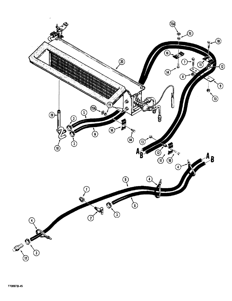 Схема запчастей Case W36 - (9-540) - HEATER LINES (09) - CHASSIS