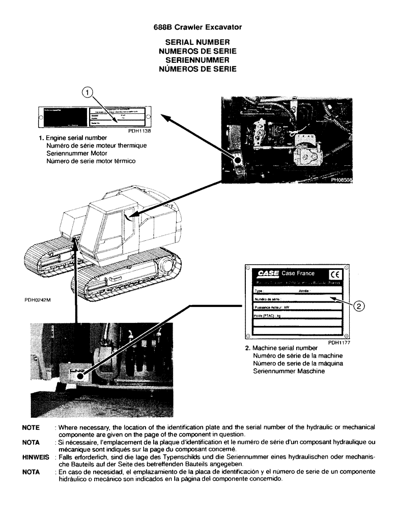 Схема запчастей Case 688BCK - (0-B) - SERIAL NUMBER (00) - PICTORIAL INDEX