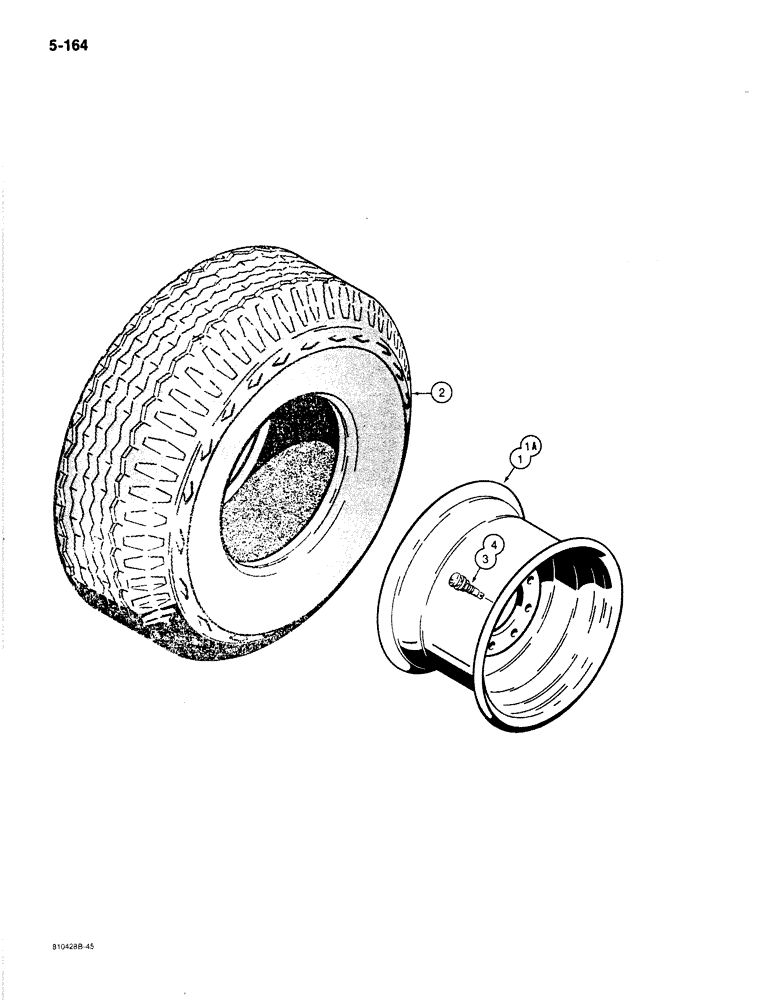 Схема запчастей Case 780C - (5-164) - FRONT WHEELS AND TIRES, FOR 9.00 X 20 - 10 PLY TIRES (05) - STEERING