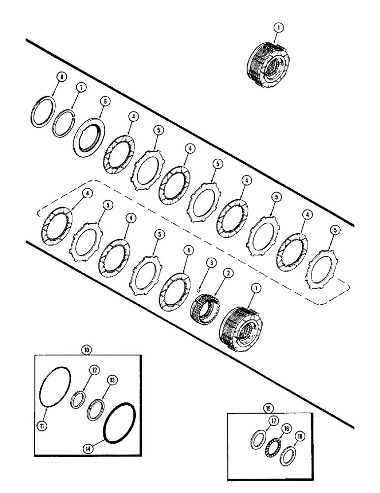 Схема запчастей Case 580B - (175A) - A41356 CLUTCH PACK, POWER SHUTTLE, ROCKFORD (06) - POWER TRAIN