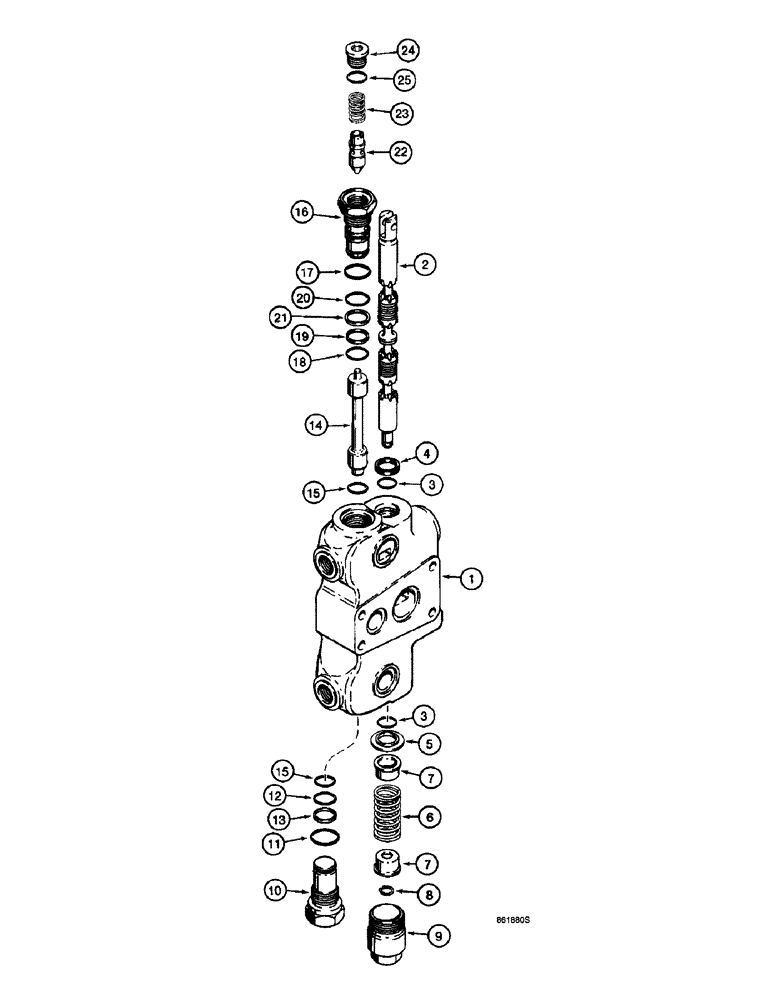 Схема запчастей Case 570LXT - (8-100) - BACKHOE CONTROL VALVE, LEFT-HAND AND RIGHT-HAND STABILIZER SECTIONS (08) - HYDRAULICS