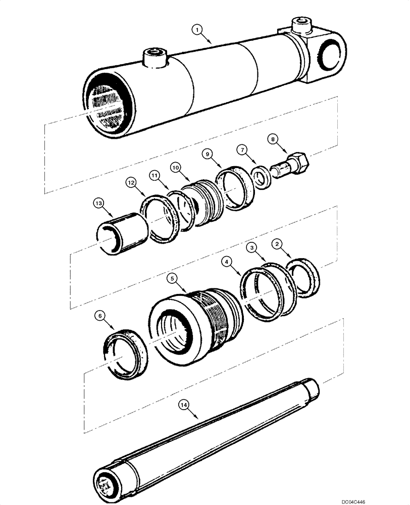 Схема запчастей Case 845 - (05.03[00]) - STEERING CYLINDER - ASSEMBLY (05) - STEERING