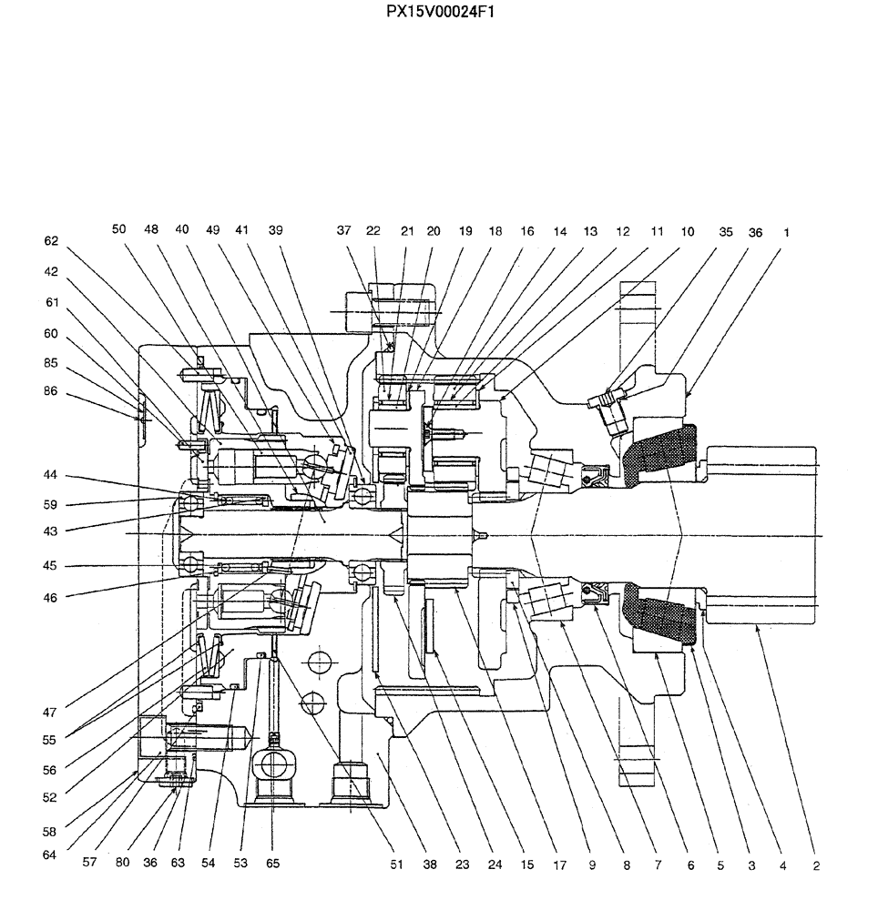 Схема запчастей Case CX31B - (07-018) - MOTOR ASSY (SWING) (35) - HYDRAULIC SYSTEMS