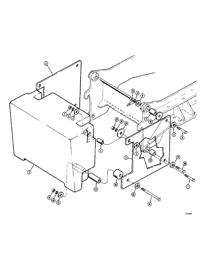 Схема запчастей Case 680CK - (150) - REAR COUNTERWEIGHT AND MOUNTING PARTS (39) - FRAMES AND BALLASTING