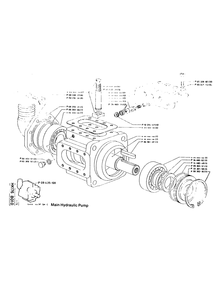 Схема запчастей Case 220CKS - (54) - MAIN HYDRAULIC PUMP (07) - HYDRAULIC SYSTEM