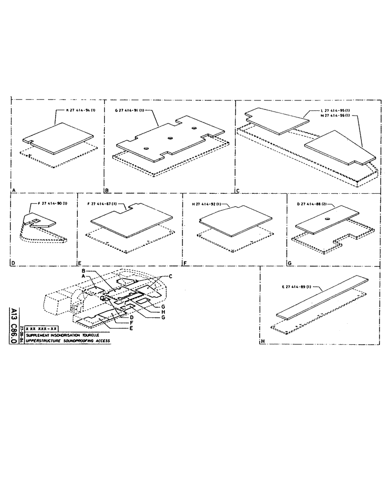 Схема запчастей Case 160CL - (020) - UPPERSTRUCTURE SOUNDPROOFING ACCESS (05) - UPPERSTRUCTURE CHASSIS