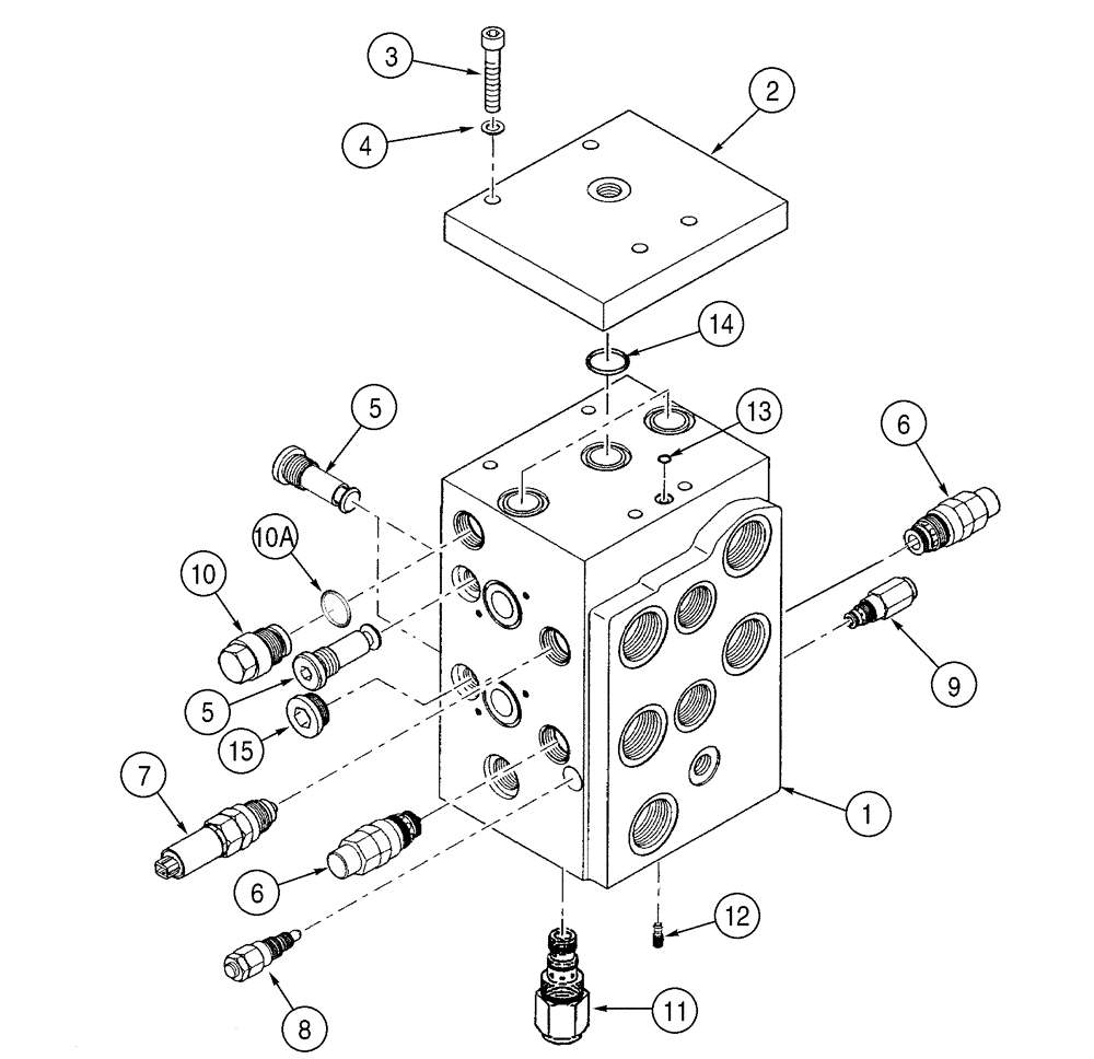 Схема запчастей Case 521D - (08-16) - VALVE ASSY - LOADER CONTROL, TWO SPOOL (08) - HYDRAULICS