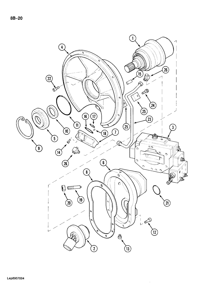 Схема запчастей Case 688 - (8B-20) - HIGH PRESSURE HYDRAULIC PUMP, P.I.N. FROM 11601 TO 11653. (08) - HYDRAULICS