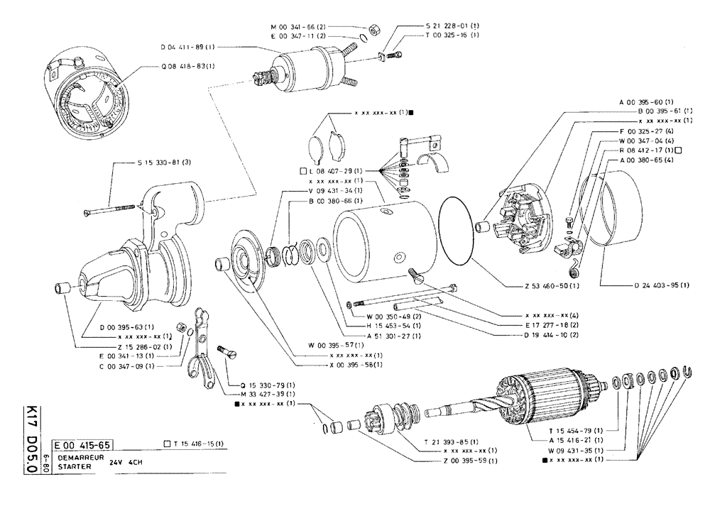 Схема запчастей Case 75C - (K17 D05.0) - STARTER - 24V 4CH (06) - ELECTRICAL SYSTEMS