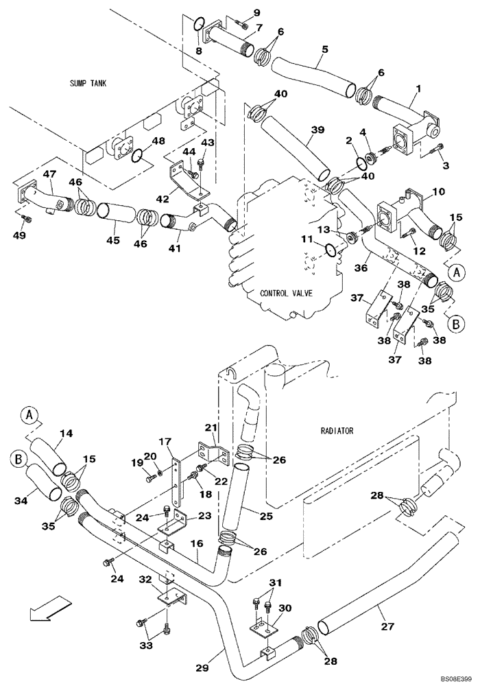 Схема запчастей Case CX700B - (08-06) - HYDRAULICS - RESERVOIR RETURN (08) - HYDRAULICS