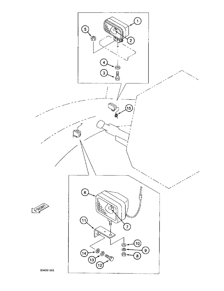 Схема запчастей Case 9045B - (4-26) - WORK LAMPS AND WIRING (04) - ELECTRICAL SYSTEMS