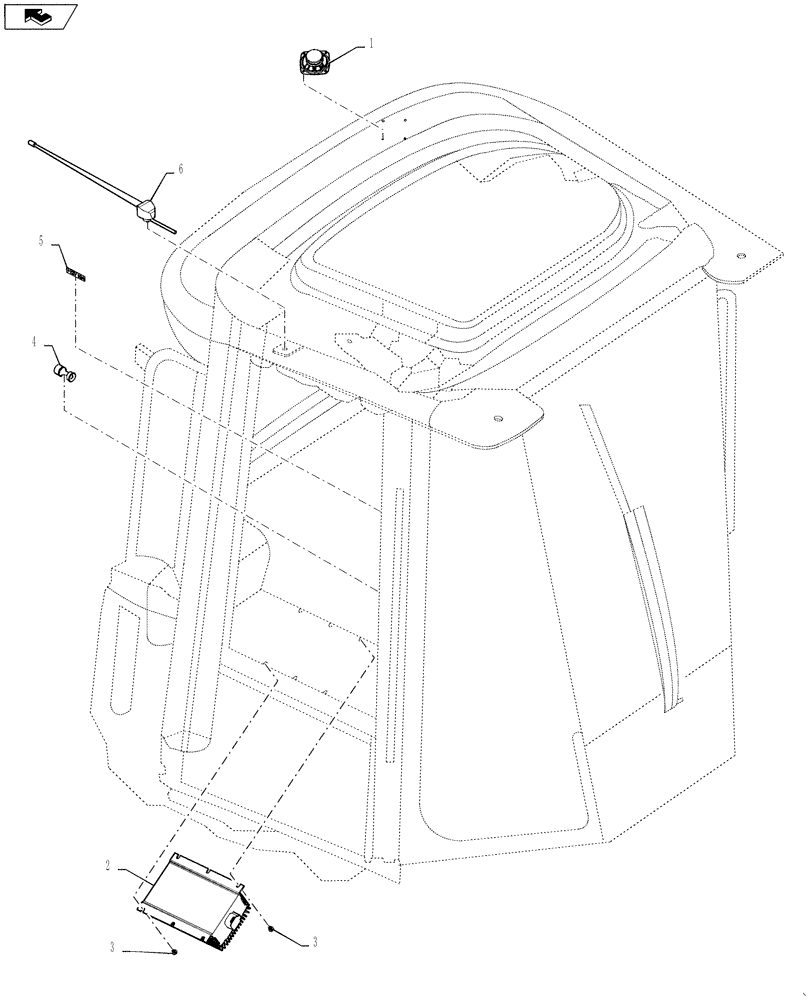 Схема запчастей Case 1121F - (88.100.01[01]) - RADIO INSTALLATION 12V (88) - ACCESSORIES