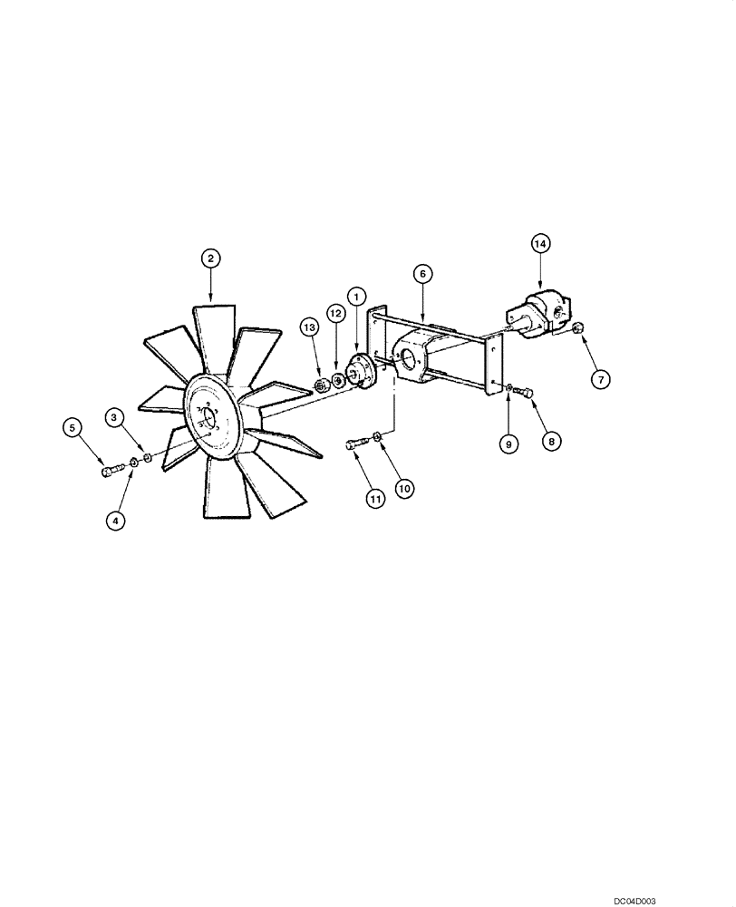 Схема запчастей Case 885 - (02.03[00]) - FAN MOUNTING (02) - ENGINE