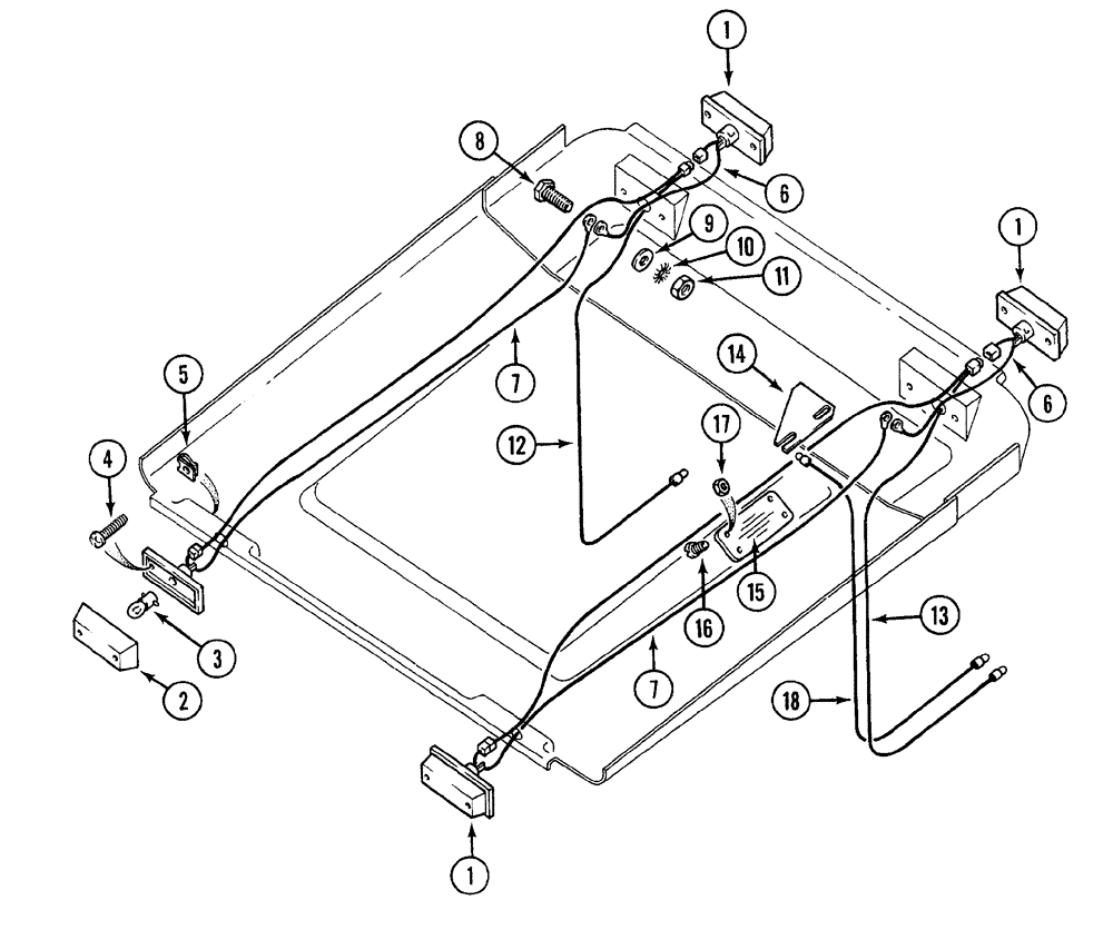 Схема запчастей Case 380B - (4-12) - ROPS CANOPY WIRING AND LIGHTS (03) - FUEL SYSTEM