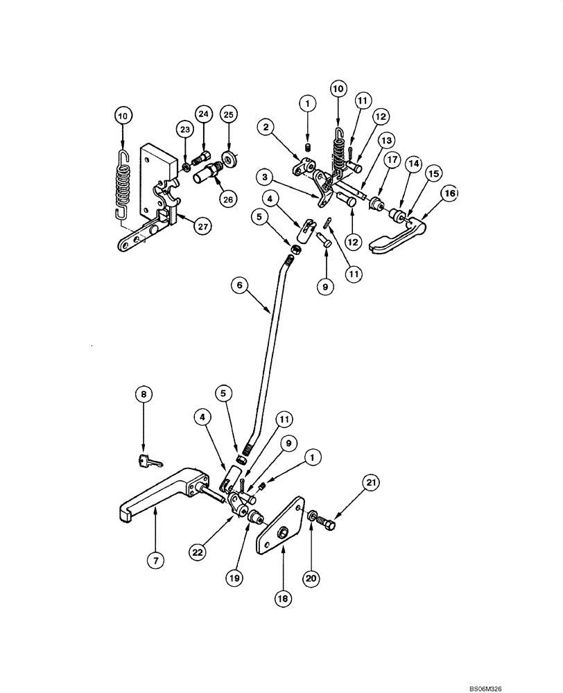 Схема запчастей Case 845 - (09.34[00]) - CAB - DOOR HANDLE (09) - CHASSIS