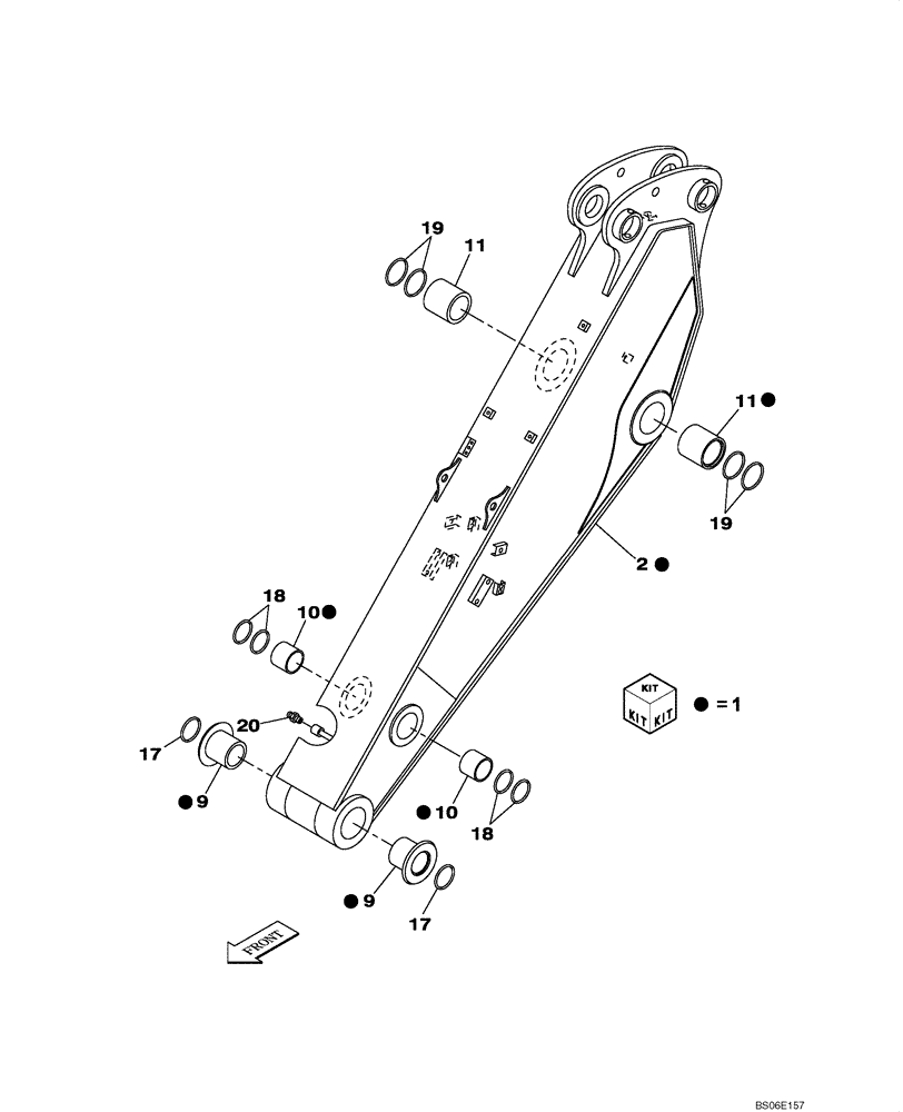 Схема запчастей Case CX800 - (09-200-00[01]) - DIPPER (3.00 M) (09) - CHASSIS