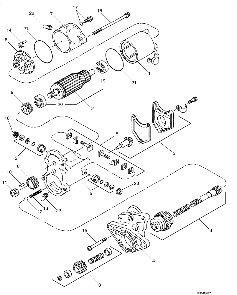 Схема запчастей Case 420CT - (04-01) - STARTER (04) - ELECTRICAL SYSTEMS