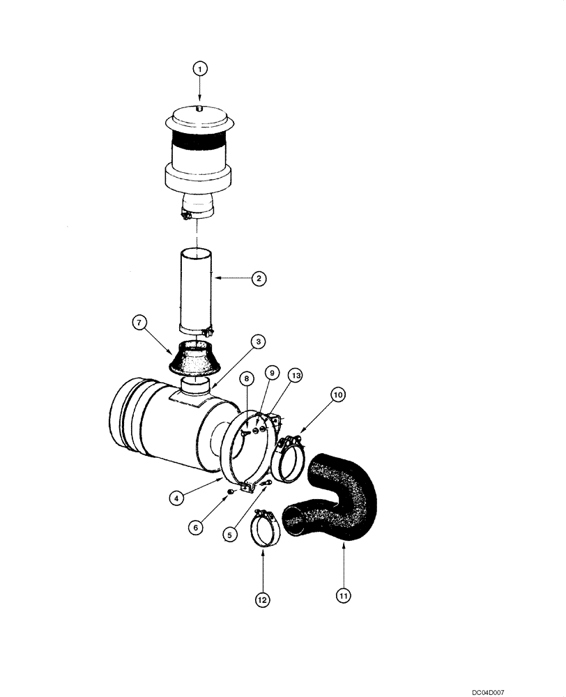 Схема запчастей Case 885 - (02.07[00]) - AIR CLEANER - MOUNTING (02) - ENGINE