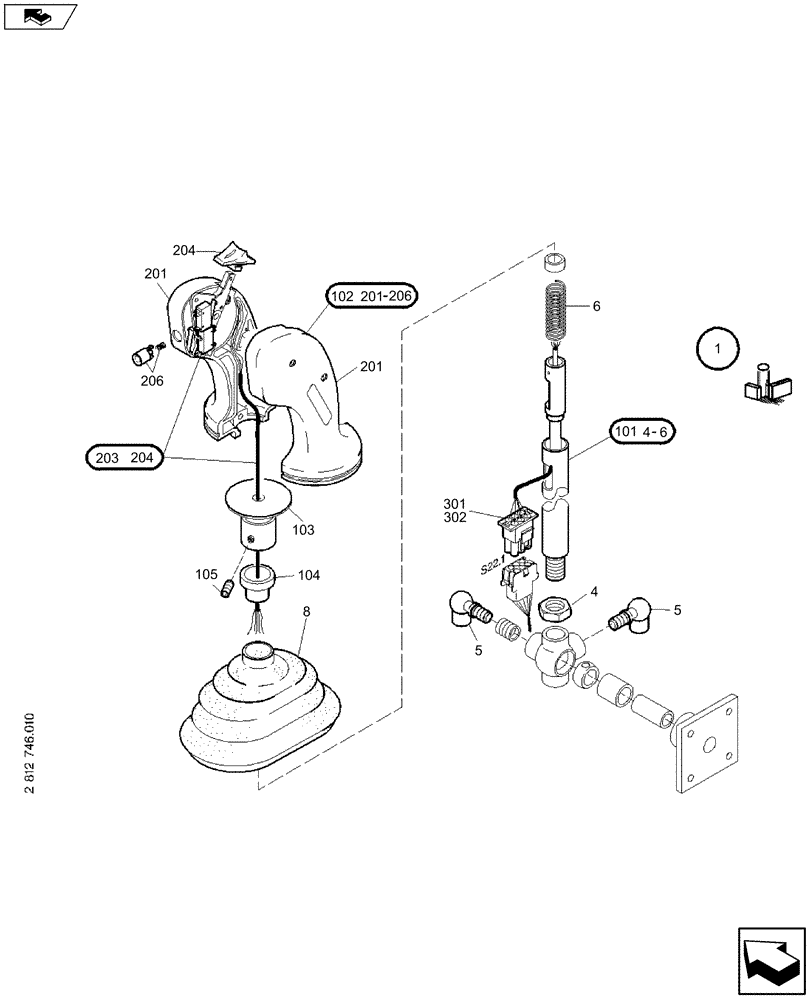 Схема запчастей Case 21D - (32.452[002]) - GEARSHIFT LEVER (S/N 561101-UP) No Description