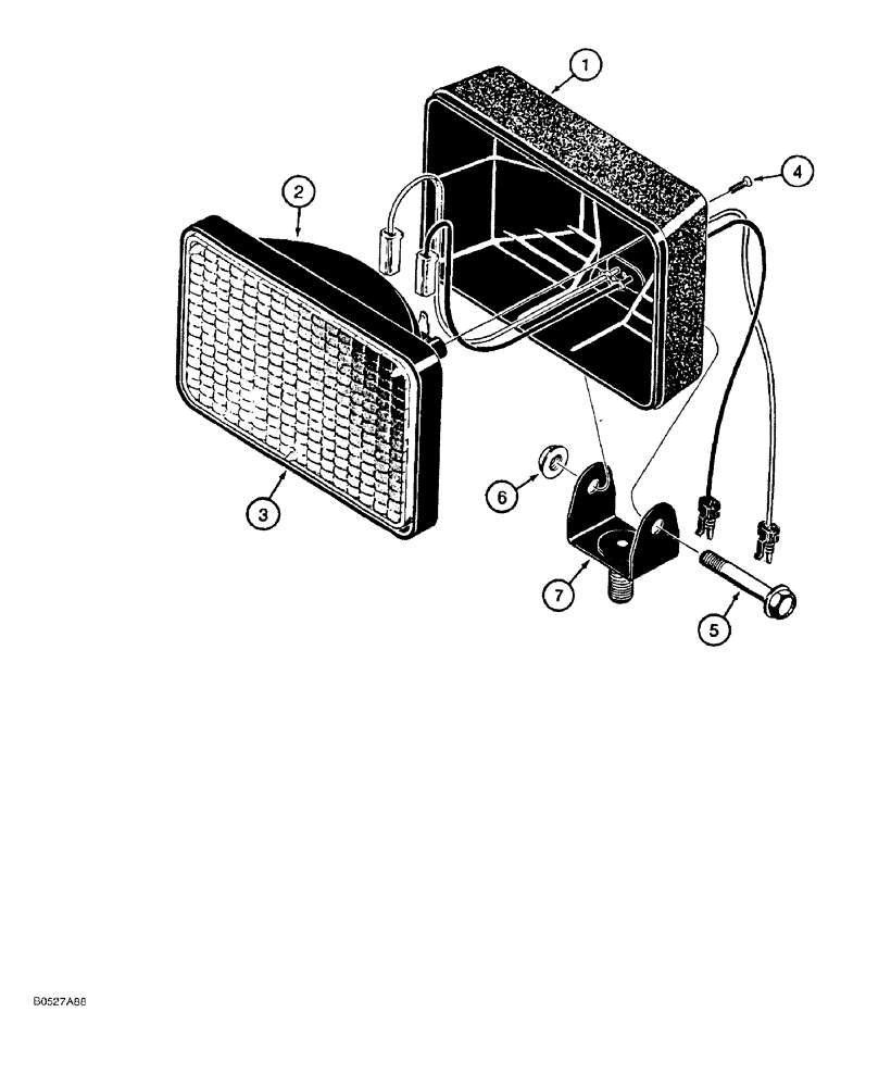 Схема запчастей Case 550G - (4-20) - LAMP ASSEMBLY, FRONT AND REAR FLOOD (06) - ELECTRICAL SYSTEMS