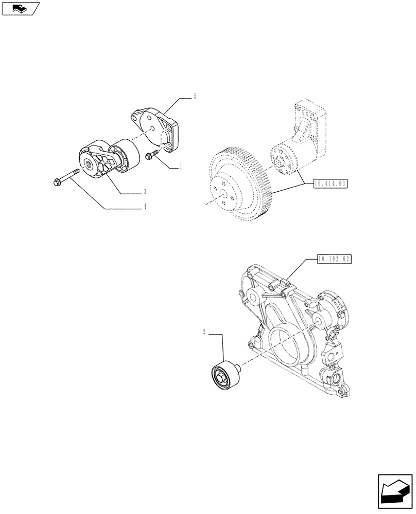 Схема запчастей Case F4GE9454K J604 - (10.402.03) - WATER PUMP DRIVE (2854610) (10) - ENGINE