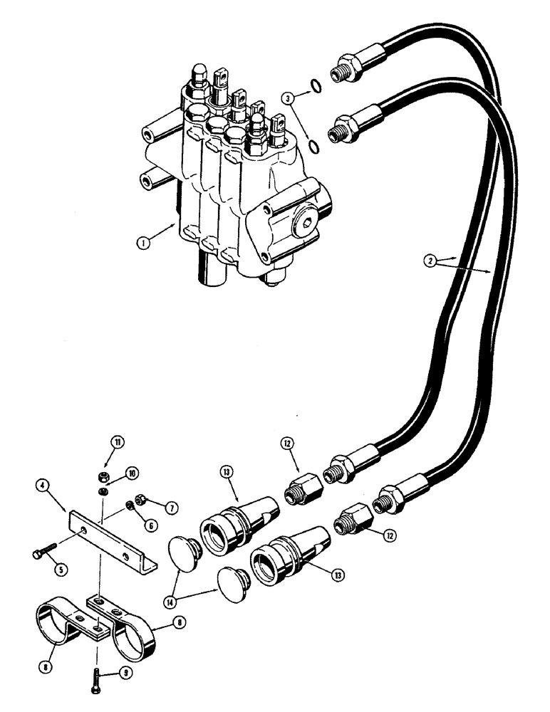 Схема запчастей Case 350B - (180) - PULL BEHIND HYDRAULIC CIRCUIT, WITHOUT DIVERSION VALVE (07) - HYDRAULIC SYSTEM