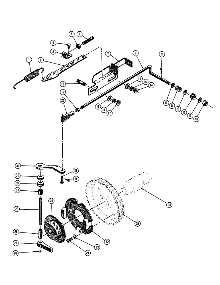 Схема запчастей Case 600 - (038) - ENGINE ACCESSORIES, GOVERNOR, (USED UP TO SERIAL #7060734) (01) - ENGINE