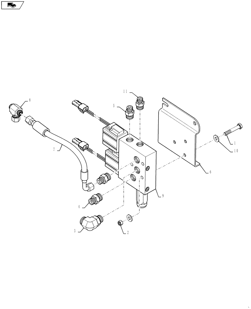 Схема запчастей Case 580SN WT - (35.726.12[03]) - VALVE INSTALL - SINGLE COUPLER (35) - HYDRAULIC SYSTEMS