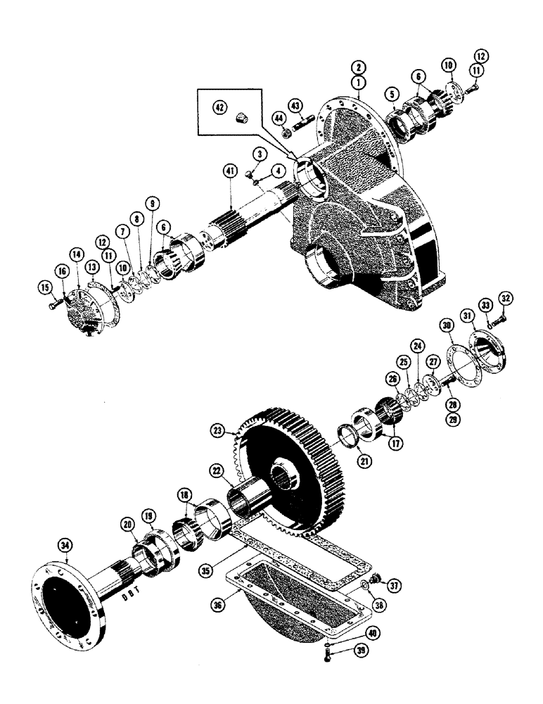 Схема запчастей Case 800 - (130) - TRANSMISSION INSTALLATION, FINAL DRIVE (60" GAUGE) (03) - TRANSMISSION