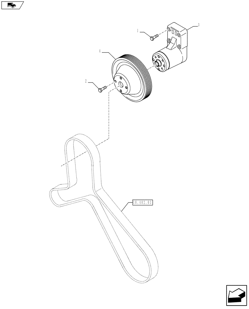 Схема запчастей Case F4HE0484G J100 - (10.414.03) - FAN DRIVE (2853710-2855164) (10) - ENGINE