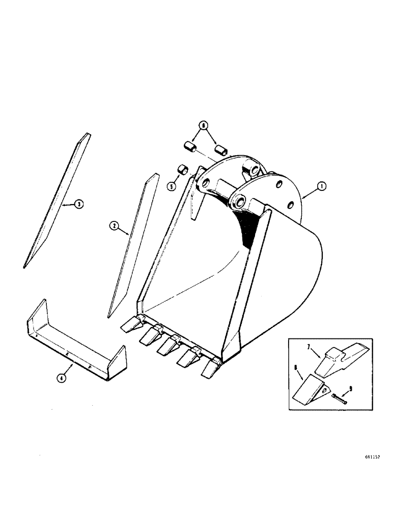 Схема запчастей Case 36 - (14) - BACKHOE BUCKETS (OPTIONAL TYPES), 24" TRENCHING BUCKET (MACHINERY ITEM) 