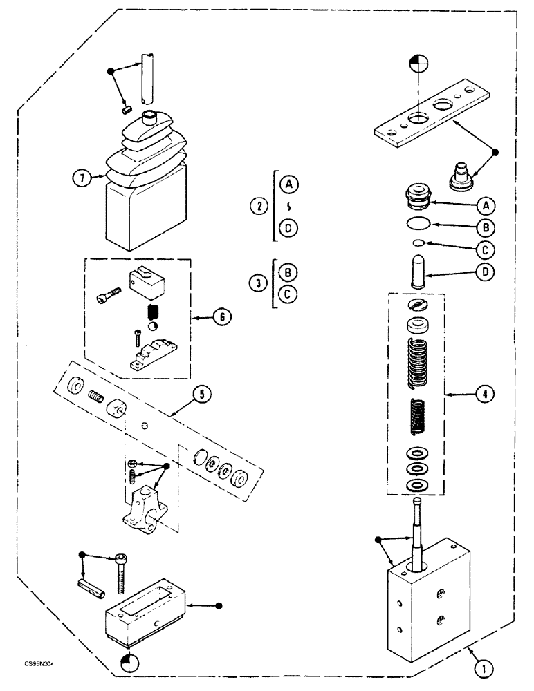 Схема запчастей Case 688BCK - (8D-10) - TRAVEL CONTROL BLOCK, 688B CK (120301-) (07) - HYDRAULIC SYSTEM