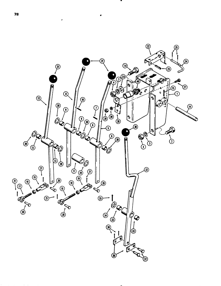 Схема запчастей Case 455B - (078) - TRANSMISSION CONTROLS AND CONTROL TOWER (03) - TRANSMISSION