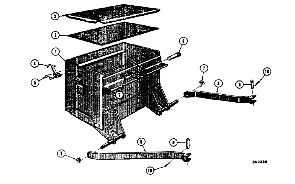 Схема запчастей Case 32S - (016) - 900 LB. WEIGHT BOX, 1400 LB. COUNTERWEIGHT, (QUICK 