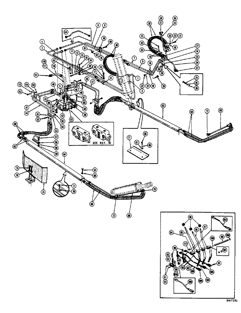 Схема запчастей Case 800 - (188) - HYDRAULIC CROWN TILT BULLDOZER HYDRAULICS (07) - HYDRAULIC SYSTEM