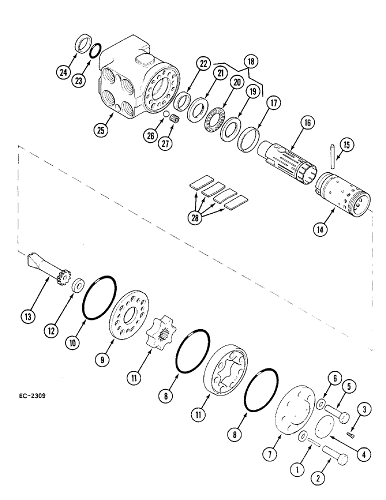 Схема запчастей Case 380B - (5-130) - INTEGRAL HYDROSTATIC STEERING VALVE (05) - STEERING