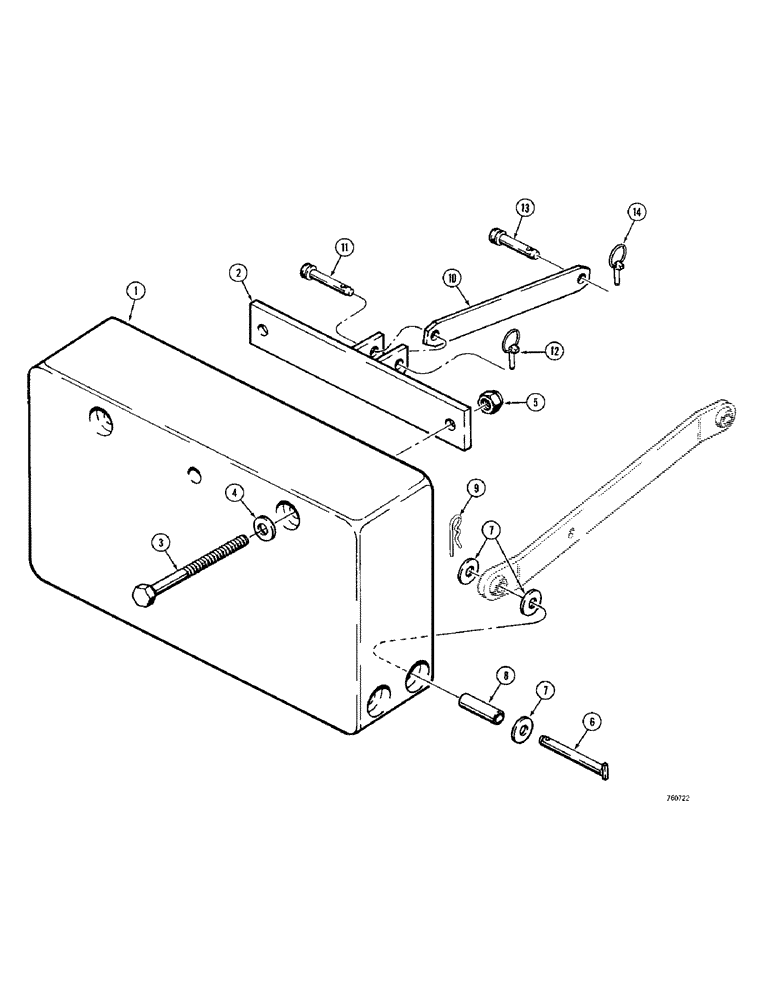 Схема запчастей Case 380CK - (180) - REAR COUNTERWEIGHT (09) - CHASSIS/ATTACHMENTS