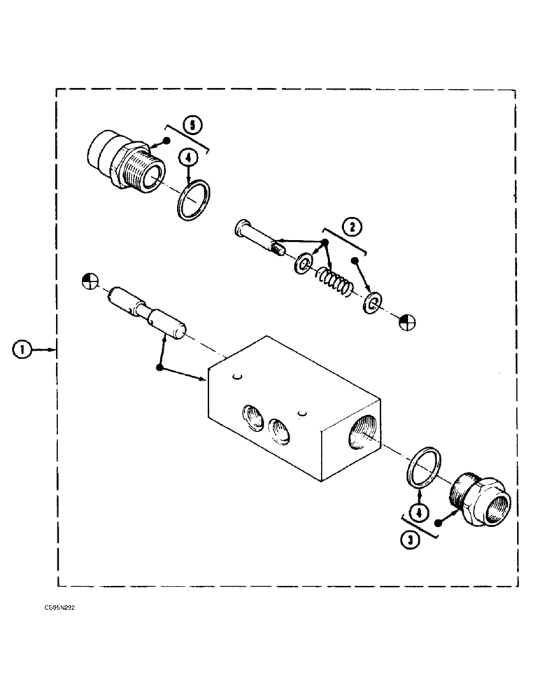 Схема запчастей Case 688BCK - (7-28) - ANTI-BYPASS VALVE, 688B CK (120301-) (07.1) - UNDERCARRIAGE HYDRAULICS