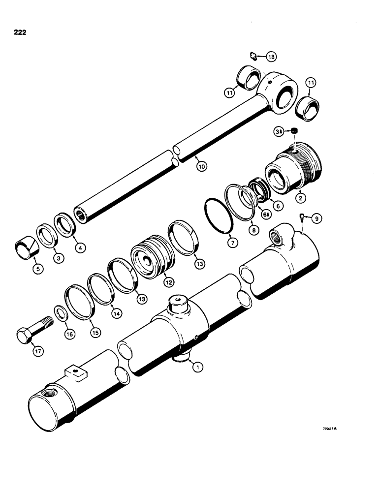 Схема запчастей Case 855C - (222) - G101217 DOZER LIFT CYLINDERS, ANGLE TILT DOZER MODELS (07) - HYDRAULIC SYSTEM