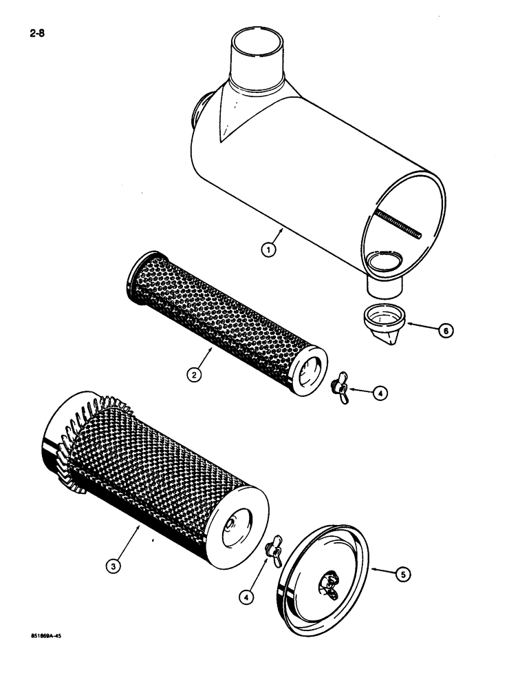 Схема запчастей Case 680L - (2-08) - AIR CLEANER (02) - ENGINE