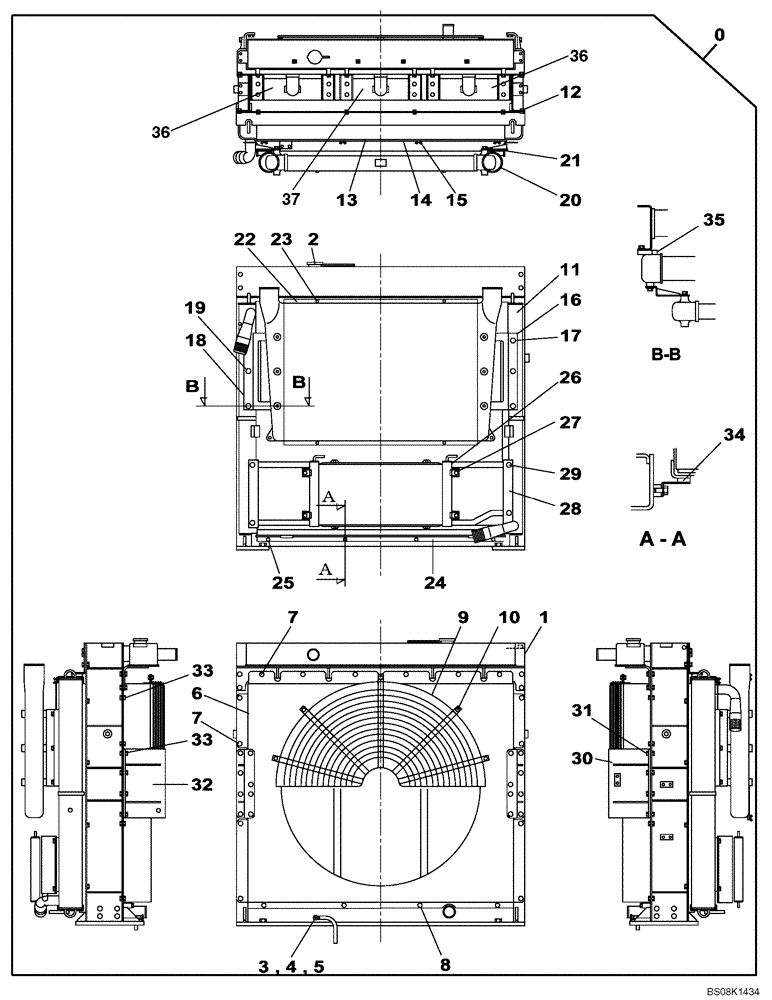 Схема запчастей Case CX800B - (02-06) - RADIATOR (02) - ENGINE