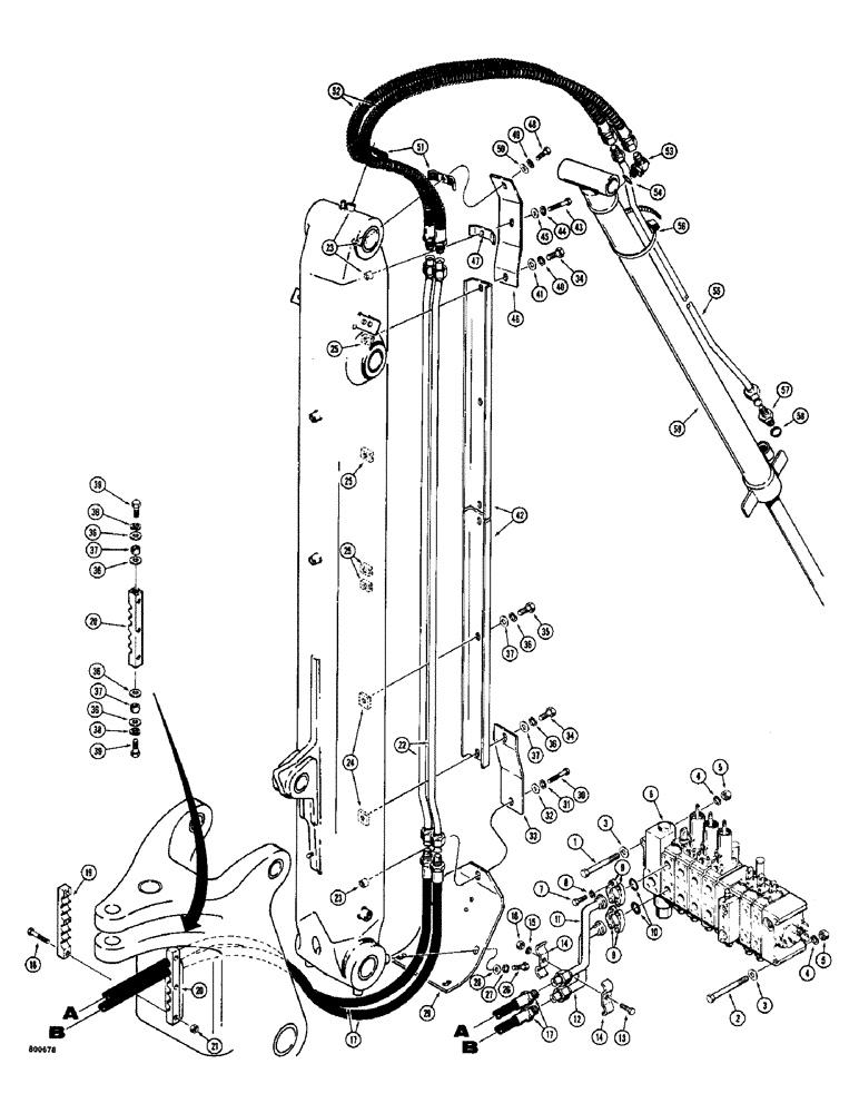 Схема запчастей Case 780 - (324) - BACKHOE EXTENDABLE DIPPER HYDRAULIC CIRCUIT (08) - HYDRAULICS