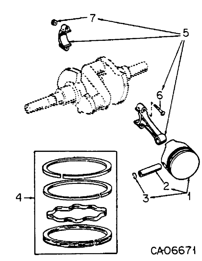 Схема запчастей Case 4125 - (12-03) - POWER, PISTON & ROD (04) - Drive Train