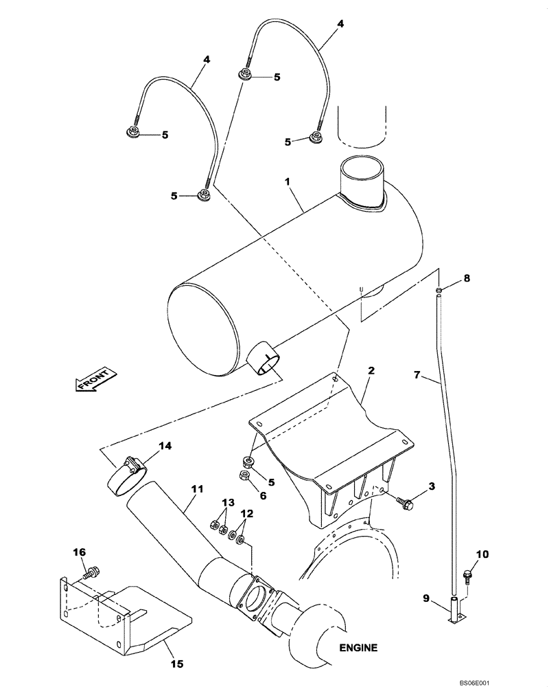 Схема запчастей Case CX800B - (02-03) - EXHAUST (02) - ENGINE