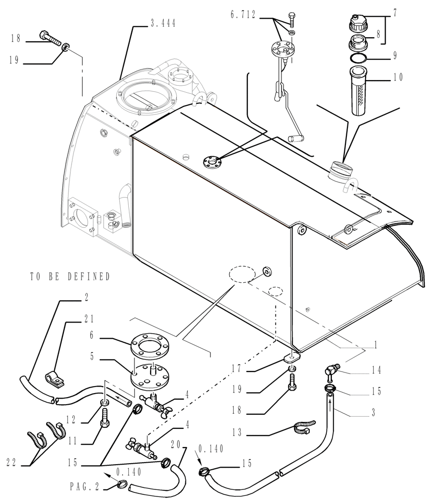 Схема запчастей Case 1850K - (0.510[01]) - FUEL TANK (01) - ENGINE